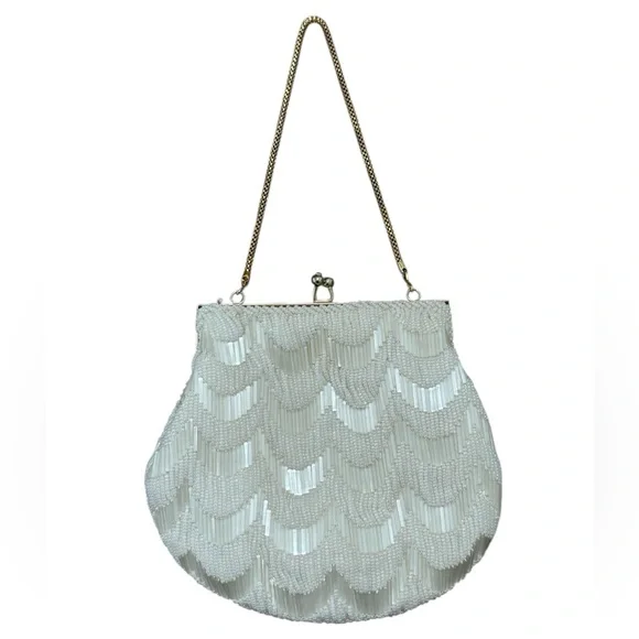 Vintage White Beaded Bag - Picture 2 of 6